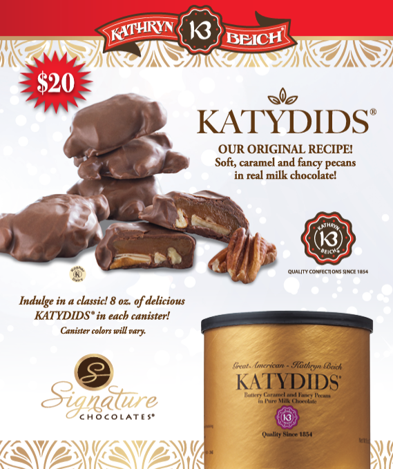 picture of chocolate candies and a gold colored candy container