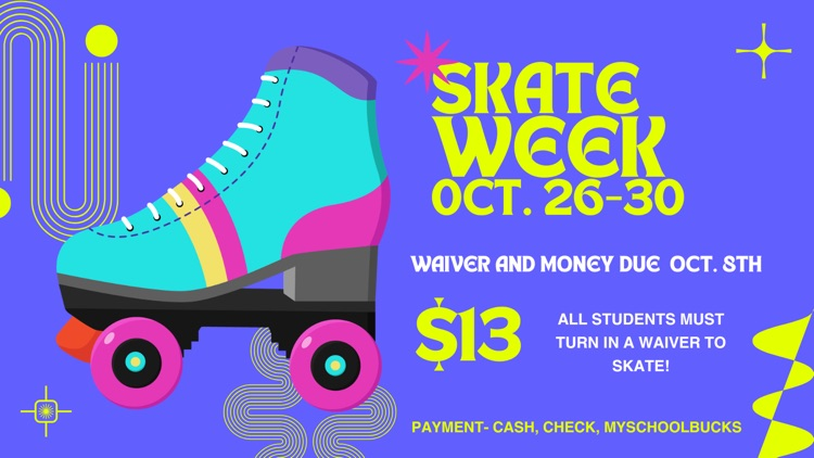 Skate Week flyer. All information typed in post