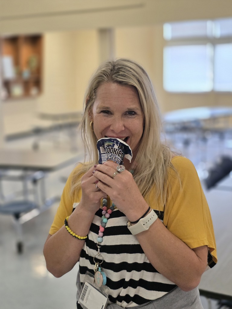 Teacher eating ice cream