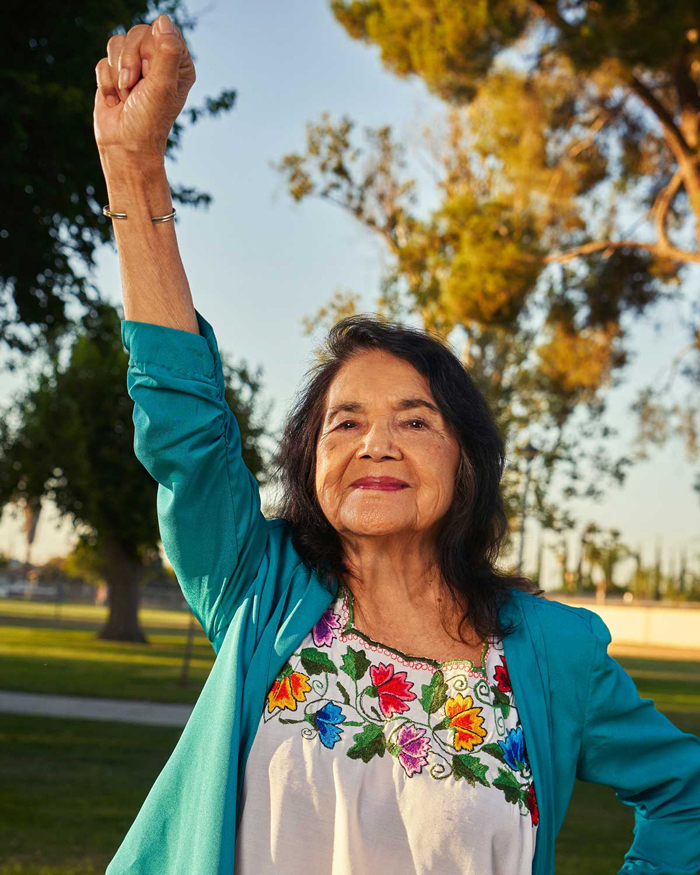Dolores Huerta is a powerful labor leader and civil rights activist who worked alongside César Chávez.