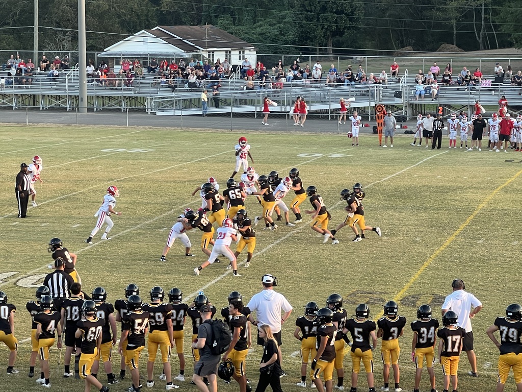 Football players on the field during the game