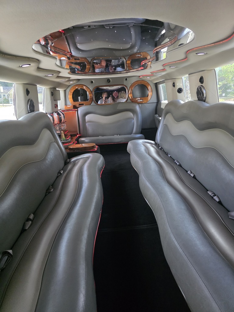 Inside of limousine