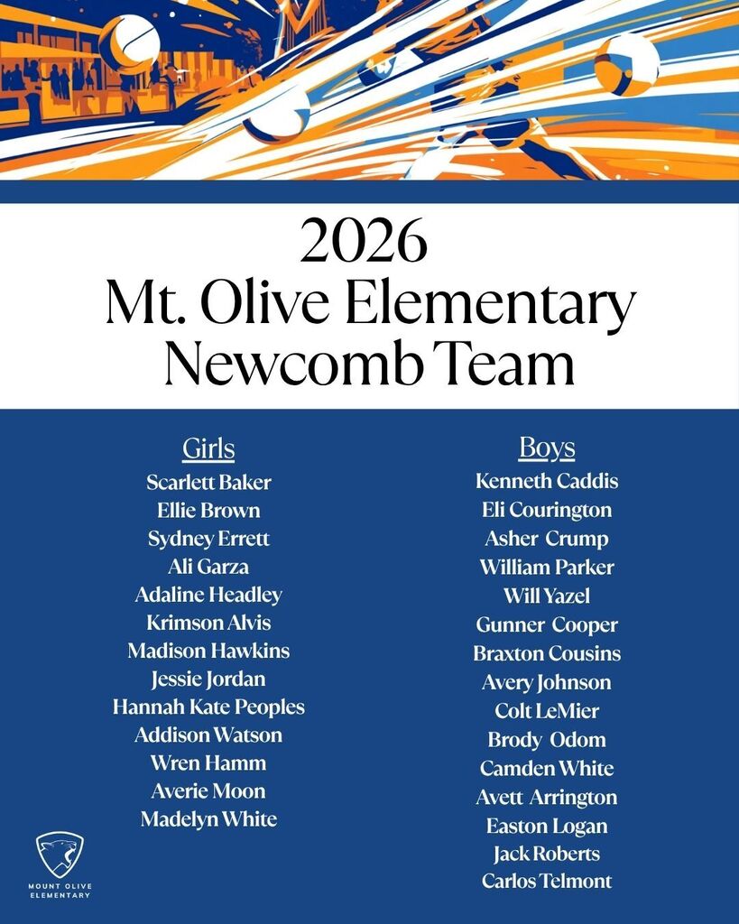 2026 Newcomb Team for Mount Olive Elementary