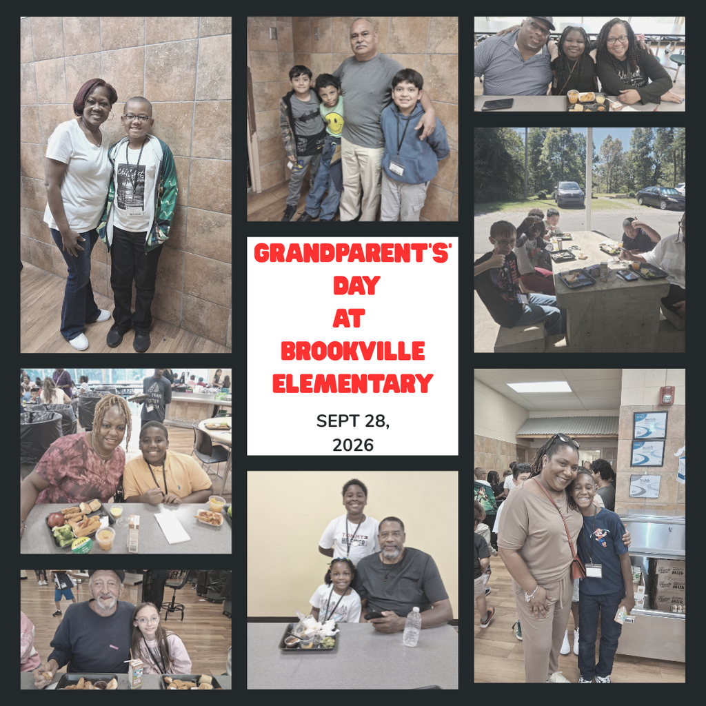 Pictures of students with their grandparents eating lunch. 