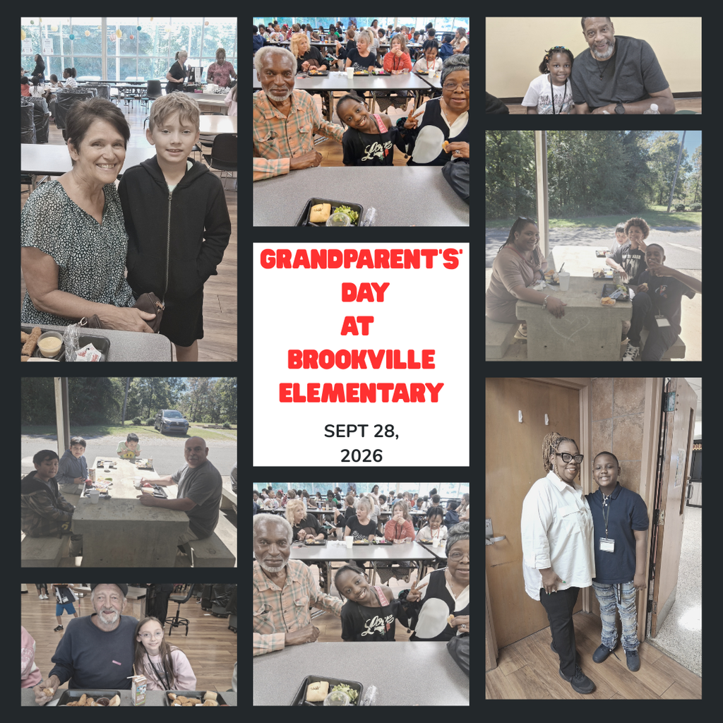 Pictures of students with their grandparents eating lunch. 