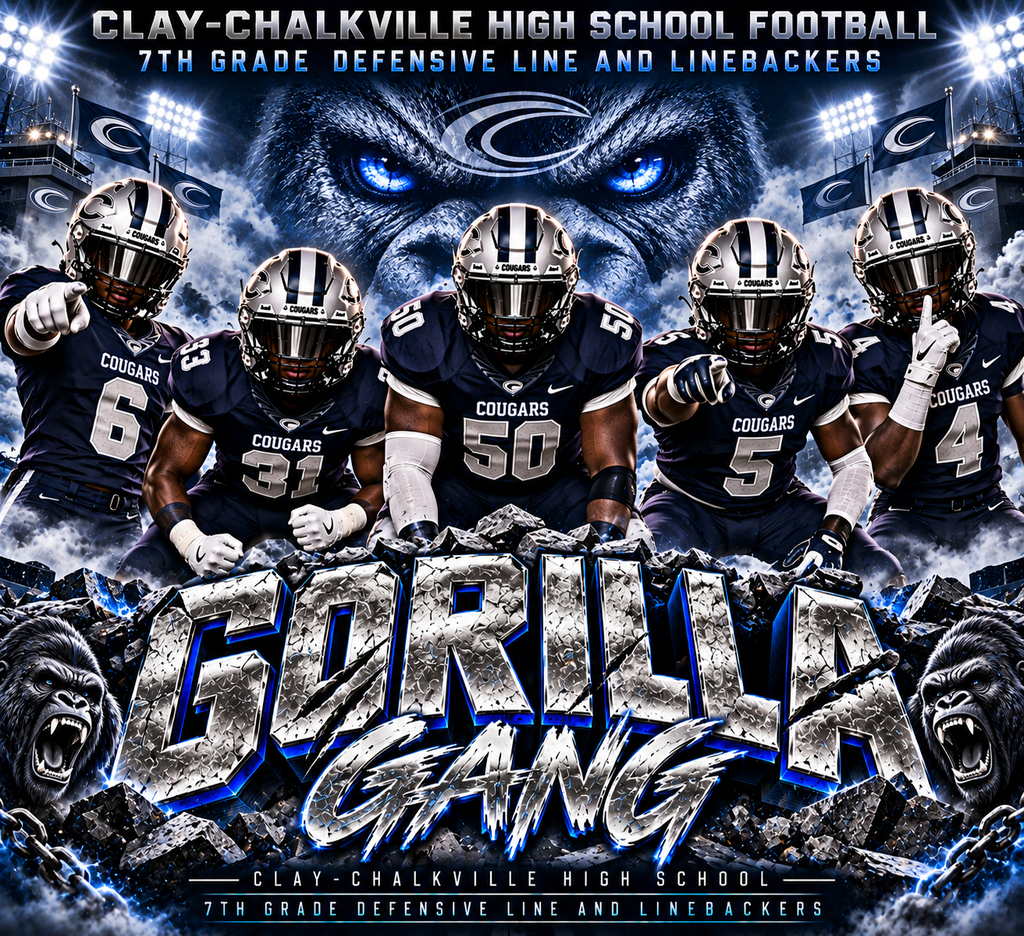 Players with navy shirt and white numbers called gorilla gang