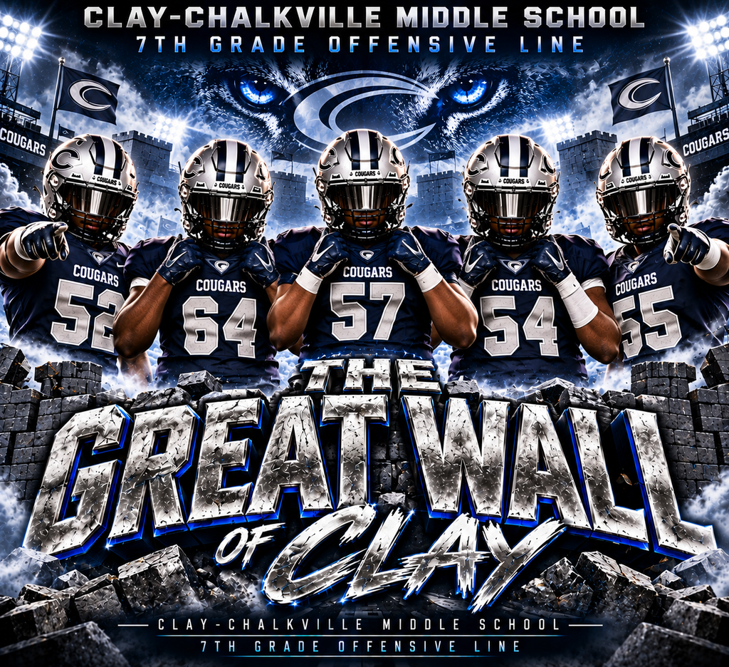 The Great Wall with four players in jerseys