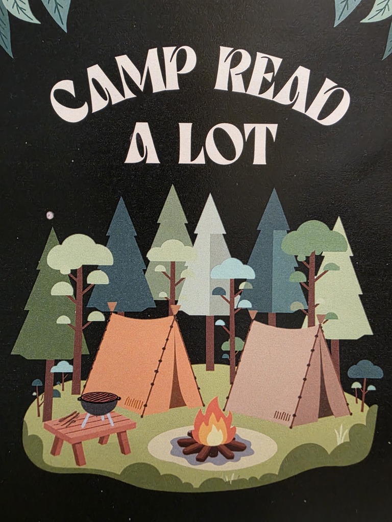 Graphic that says "Camp Read a Lot"