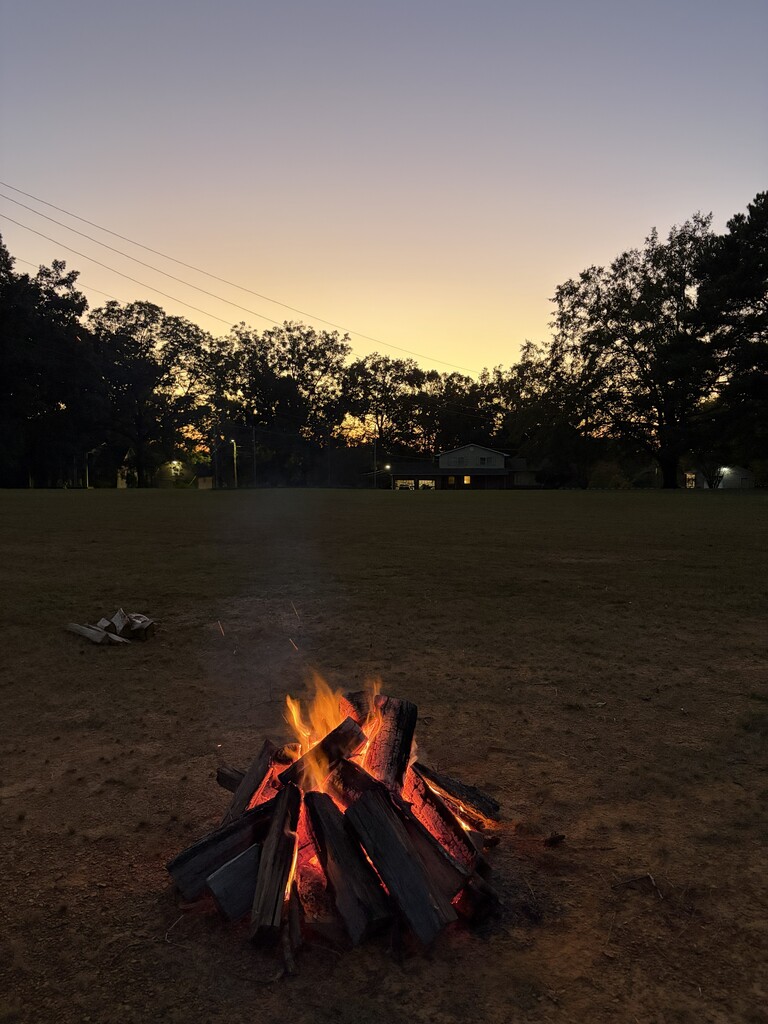 campfire at night