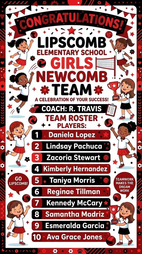 Congratulations Girls Newcomb Team