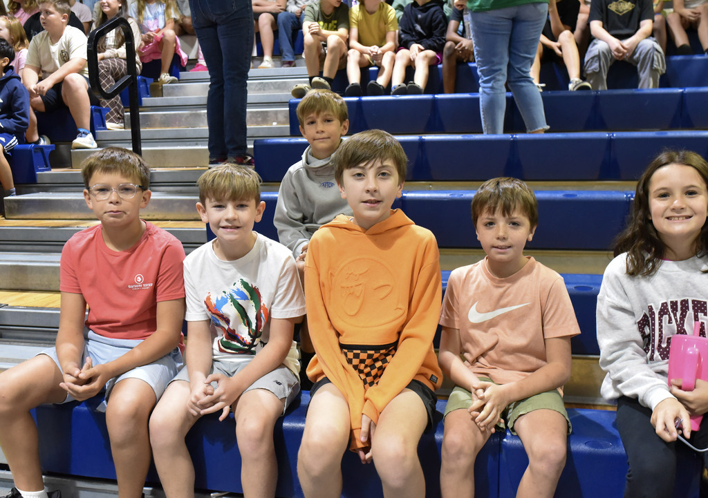 Students posing for pep rally