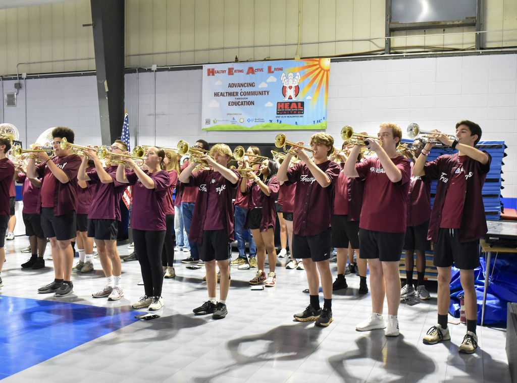 Band playing at pep rally