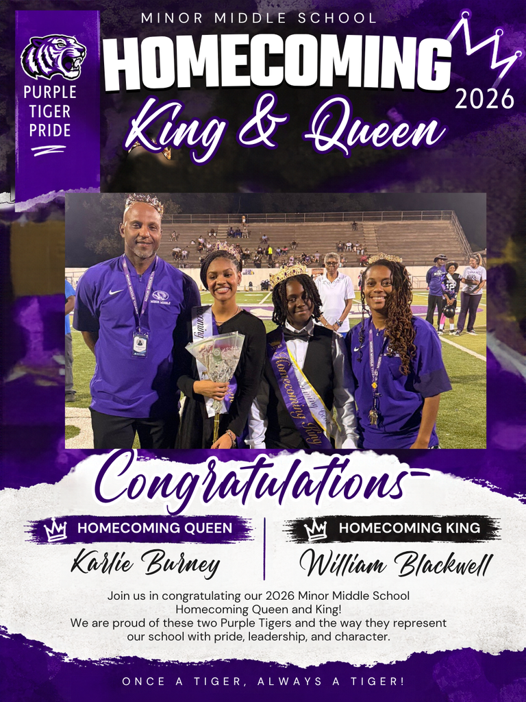Join us in congratulating our Homecoming Queen and King, Karlie Burney and William Blackwell.