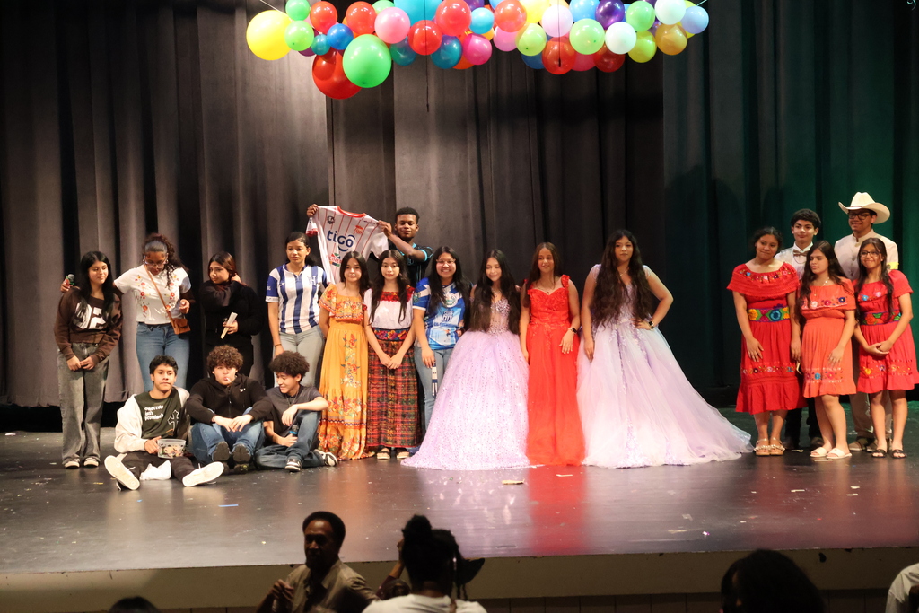 Minor High Students on stage at Hispanic Heritage Month Celebration