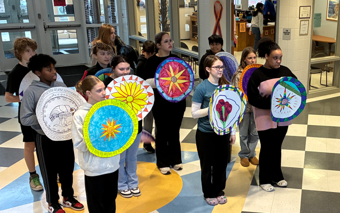 HFMS Students Hold Shields