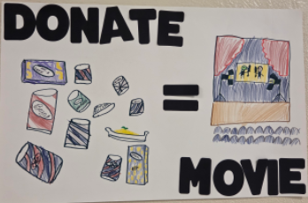 Can good donation drive poster created by a student.