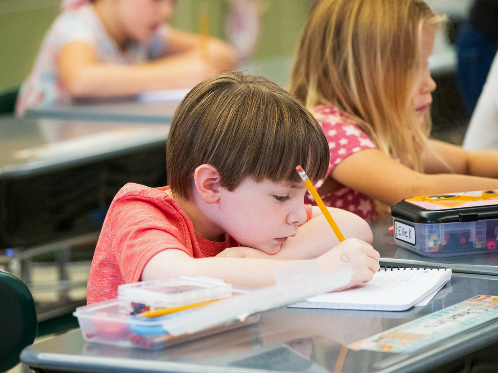 Student working