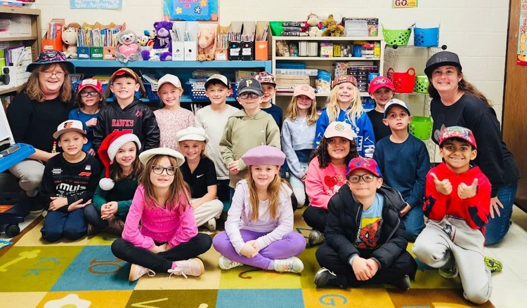 children with hats on