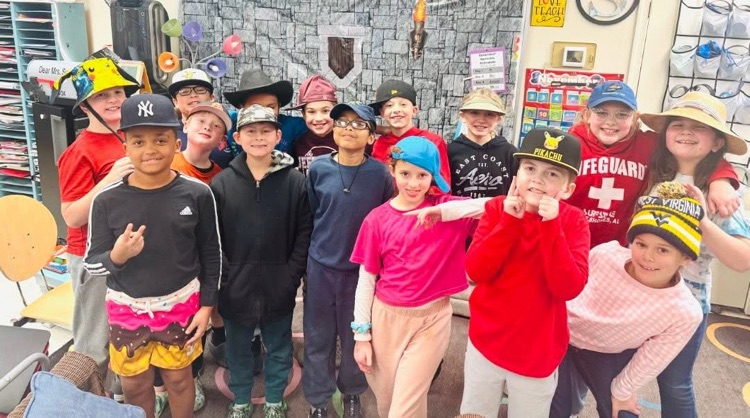 children with hats on