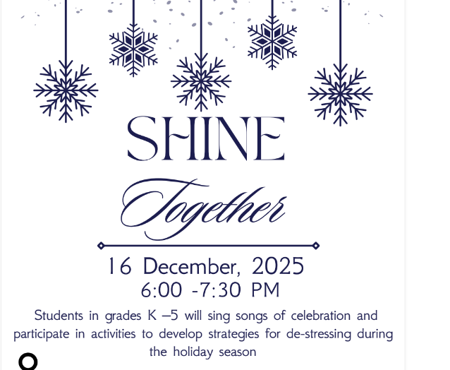 Shine Together Event this evening 6:00 - 7:30 PM.