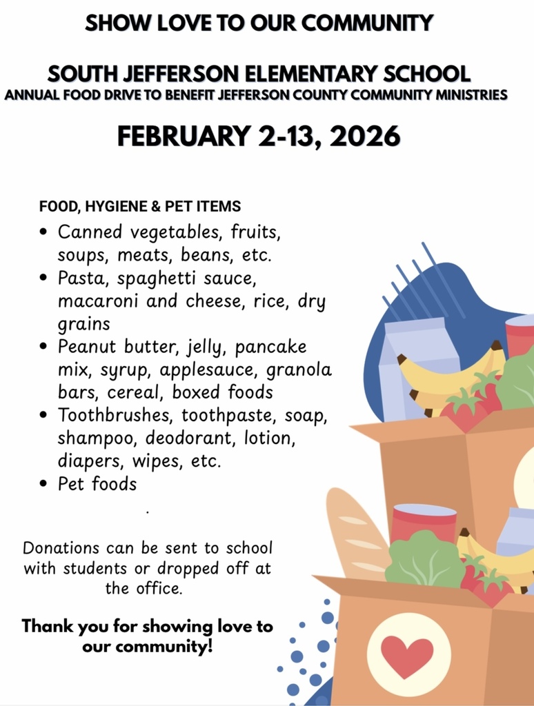 SJES Food Drive flyer 2026