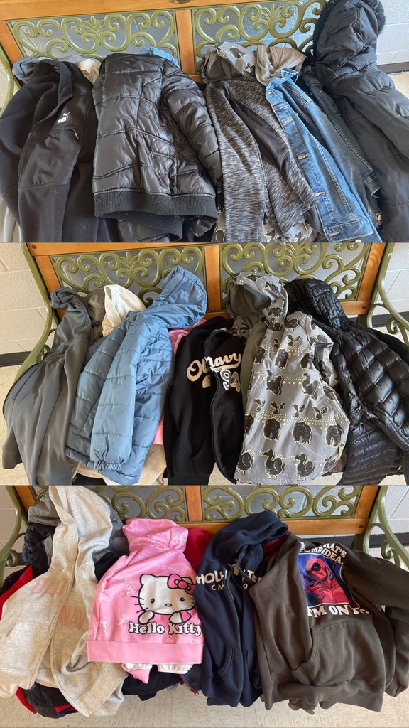 sweatshirts, etc that students have left at school