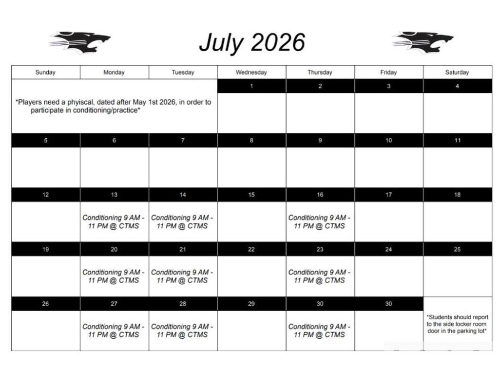 July 2026 Football Calendar