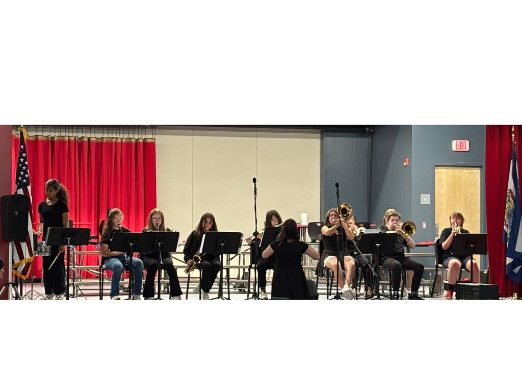 Fifth grade band students performing
