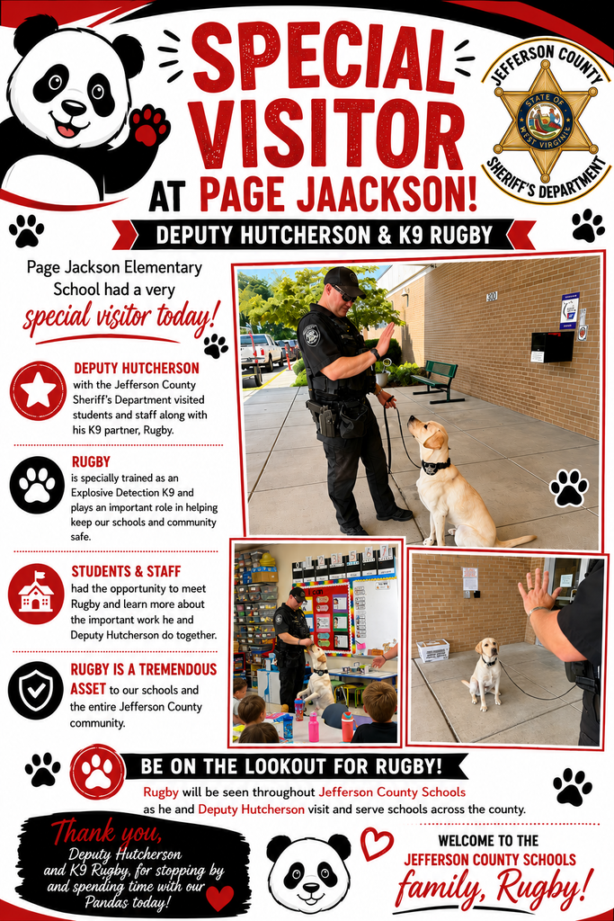 Deputy Hutcherson and Rugby from the Jefferson County Sheriff's Department Visit Page Jackson
