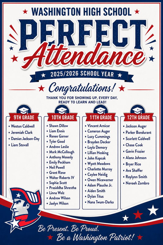 Perfect Attendance List