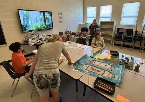 Students playing D&D