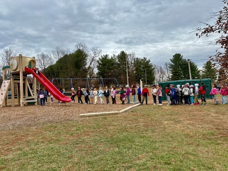 Line for the slide, standing room only