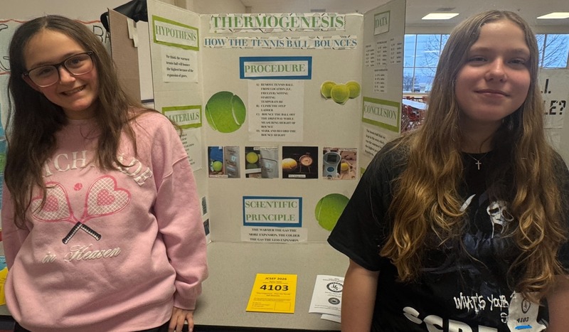 Students with their project at the county Science Fair