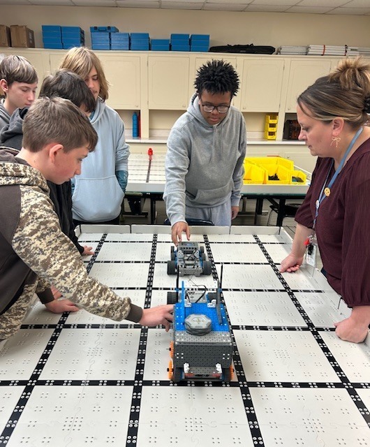Students ready their robots to compete