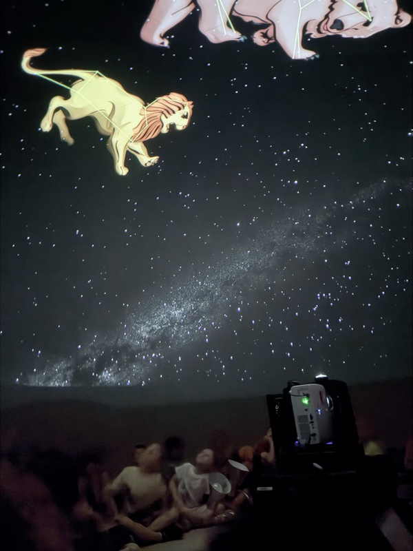 students in planetarium 