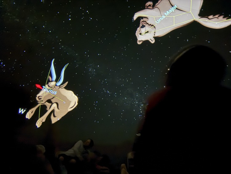 students in planetarium 