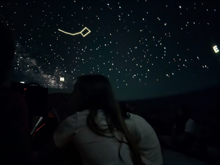 students in planetarium 