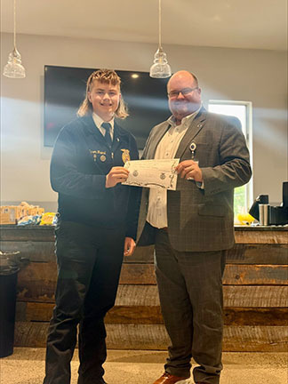 Mason Friend receiving certificate