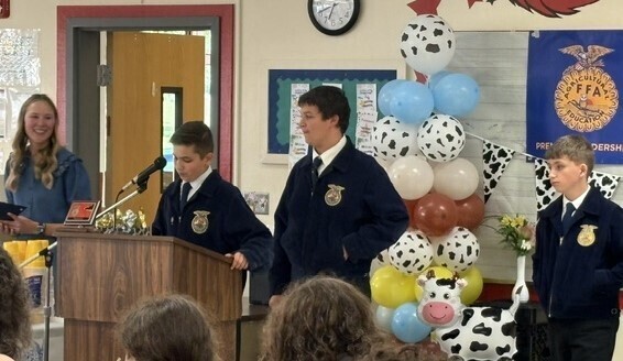 FFA Vice President announcing an award