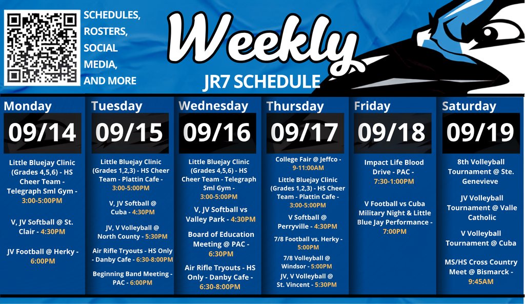 Activity Schedule for Week of 9.14.26-Updated