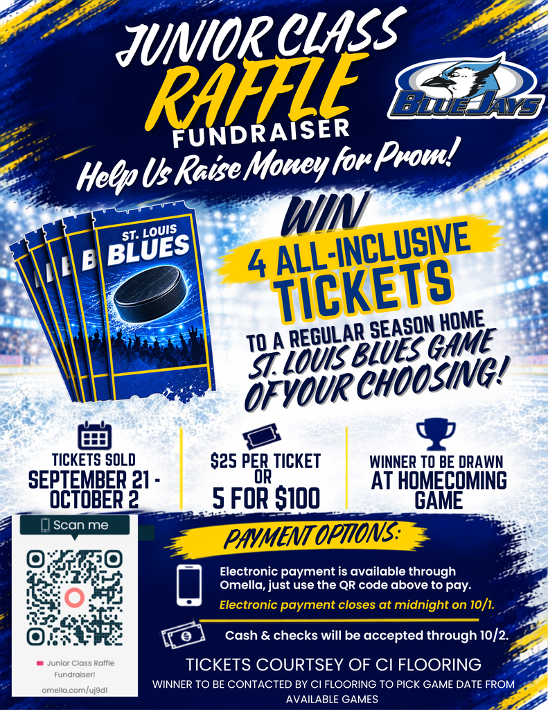 JUNIOR CLASS RAFFLE FUNDRAISER FLYER