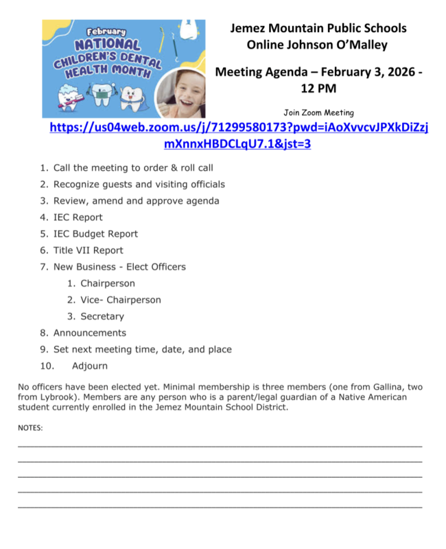 Feb JOM Meeting Agenda