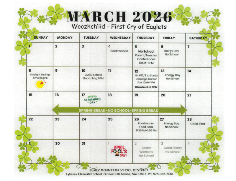 March Calendar of Events