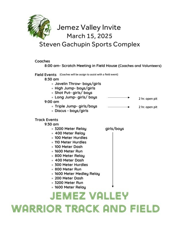 Track schedule