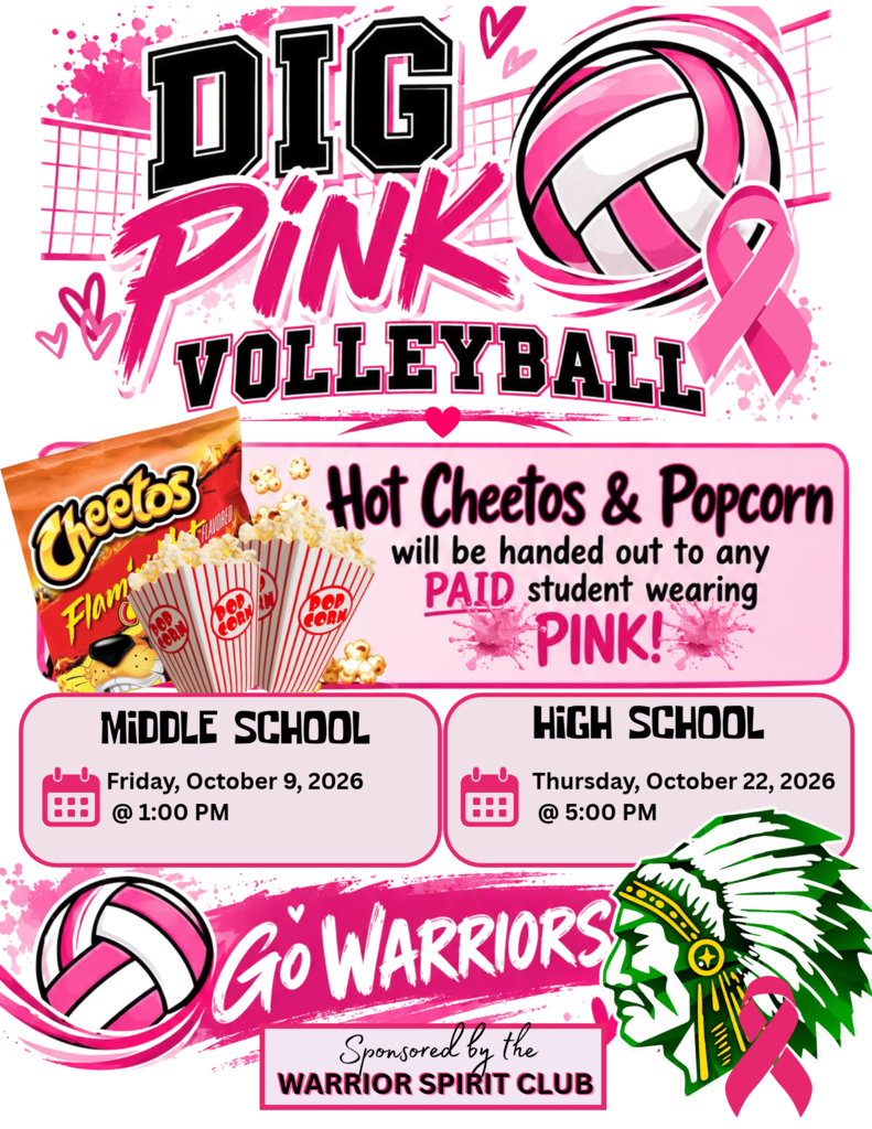 Wear pink to our Dig Pink Games!!