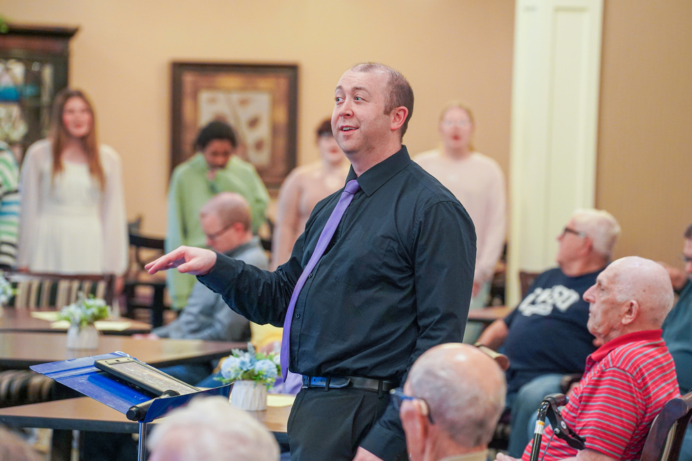 Kyle Cain at retirement home