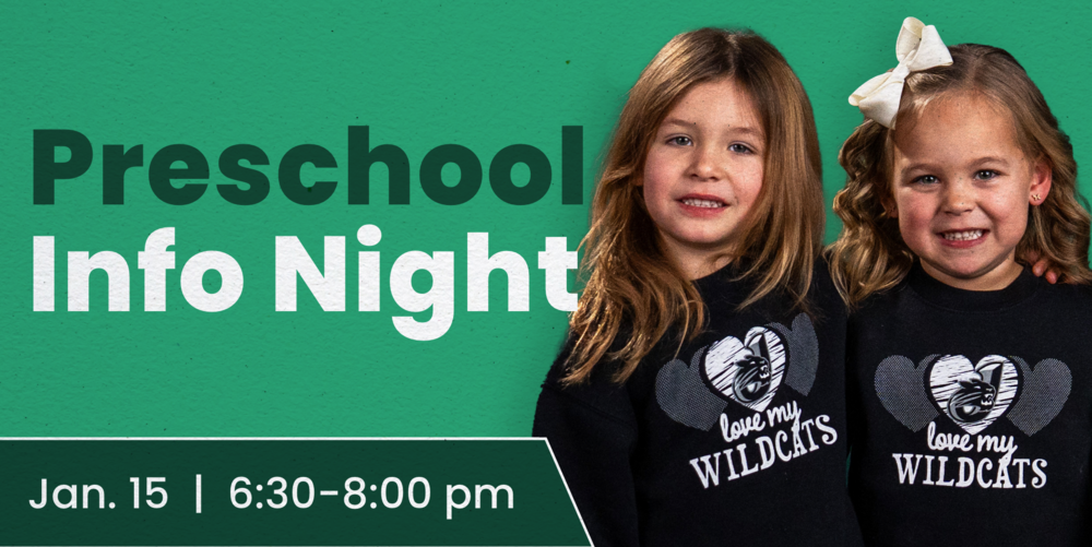 Two Preschool Girls with text that says: Preschool Info Night