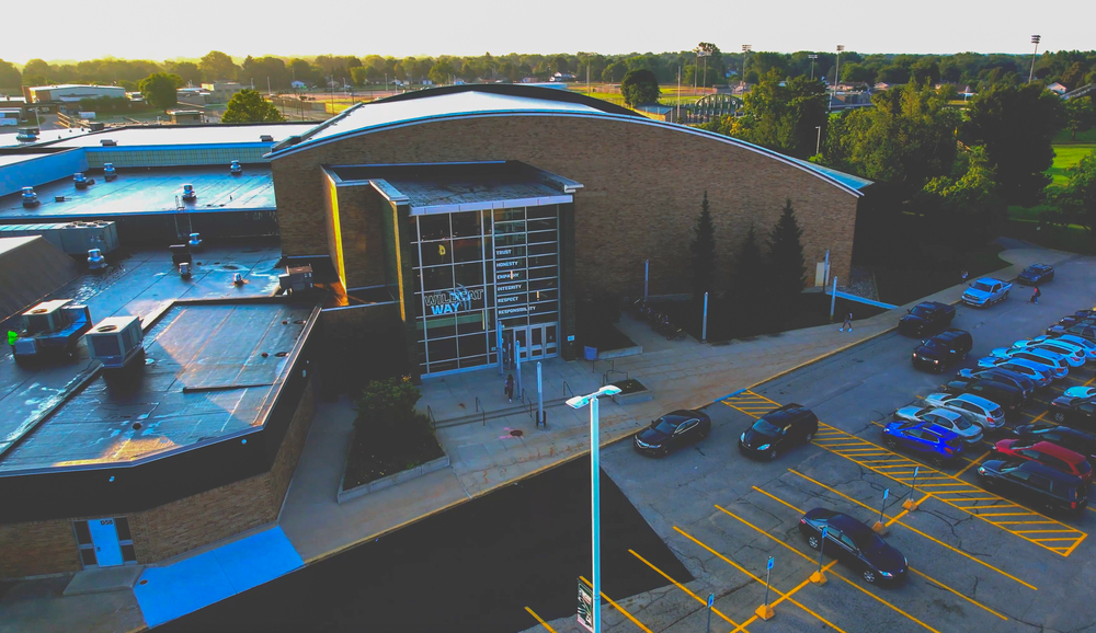 Drone shot of Jenison High School