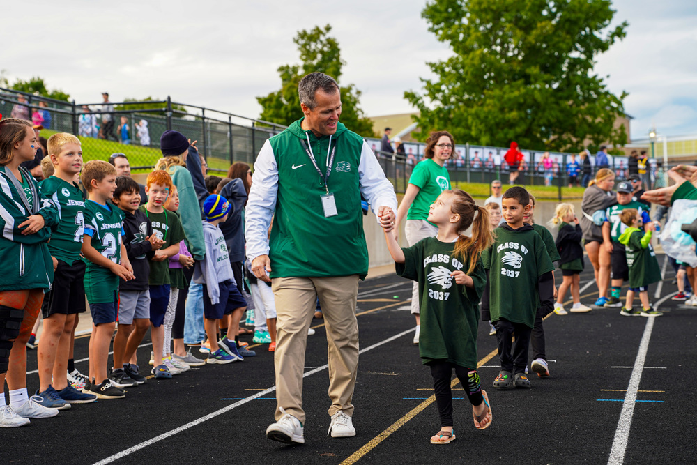 Kids walking with Dr. Graham