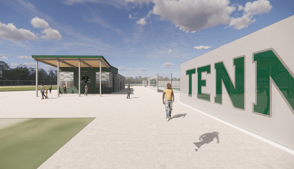 Rendering of the new Tennis courts